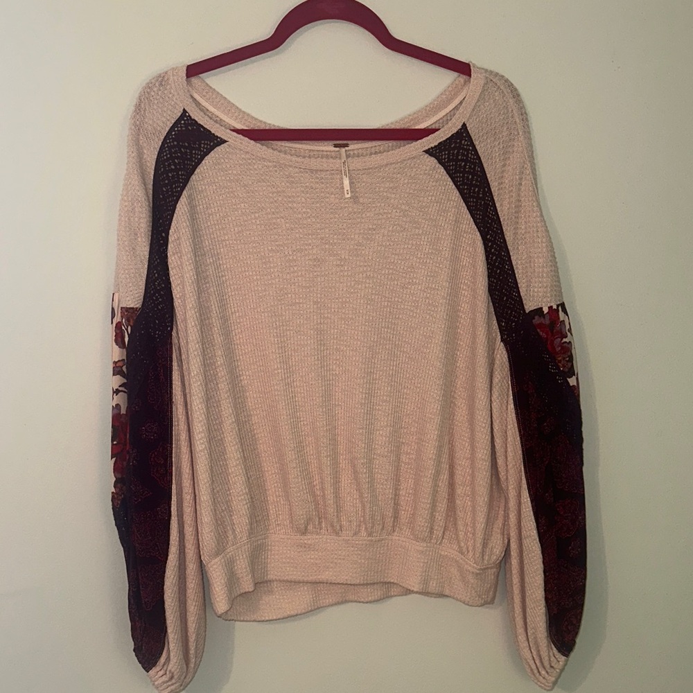 Free people Pink and purple Long Sleeve Top